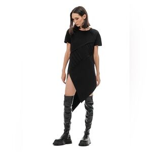 MDNT:45 Black Asymmetrical T-Shirt Dress